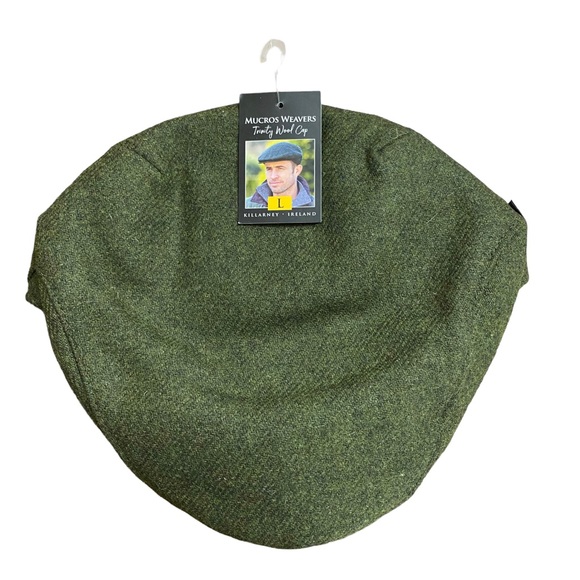 Mucros Weavers Irish Flat Cap Men's Tweed Hat Trinity Cap Made in Ireland Green - Picture 4 of 12